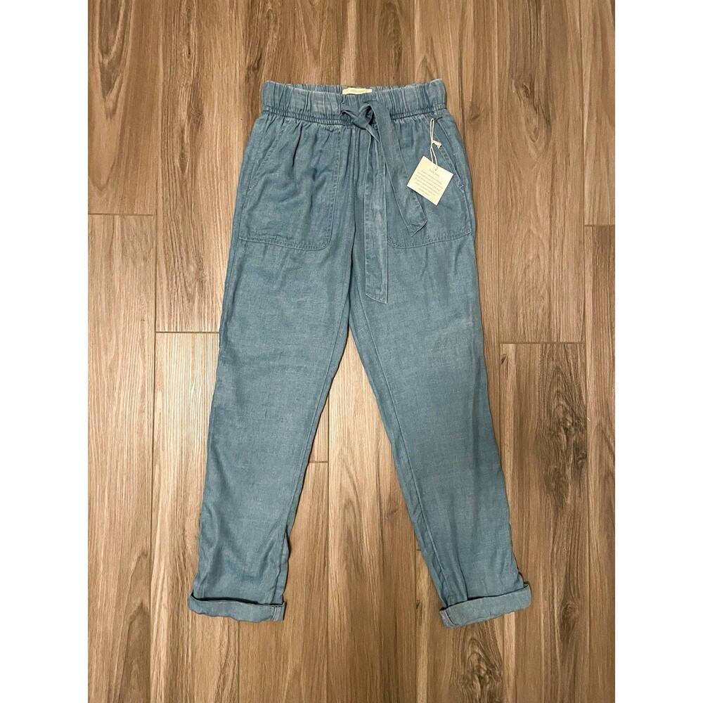 Cynthia Rowley pants Women’s XS Blue 100% Lyocell Ankle Pants Elastic Waist NWT
